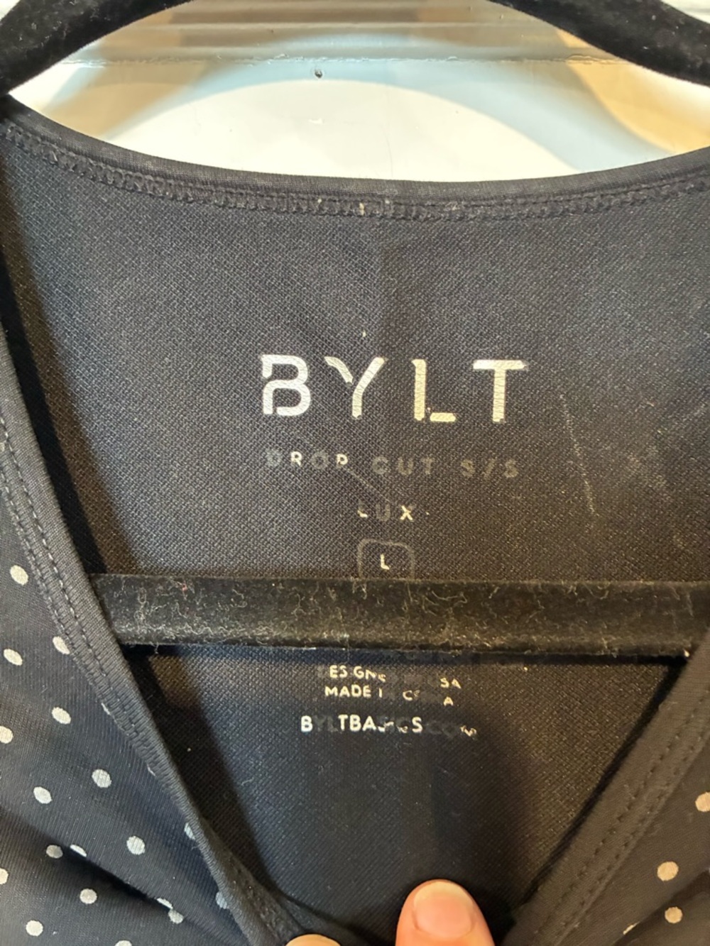 BYLT Basics Black Microdot Short Sleeve Crew - Picture 2 of 2